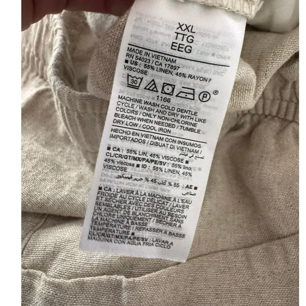 Old Navy Womens High Rise XXL Beige Linen Rayon Shorts